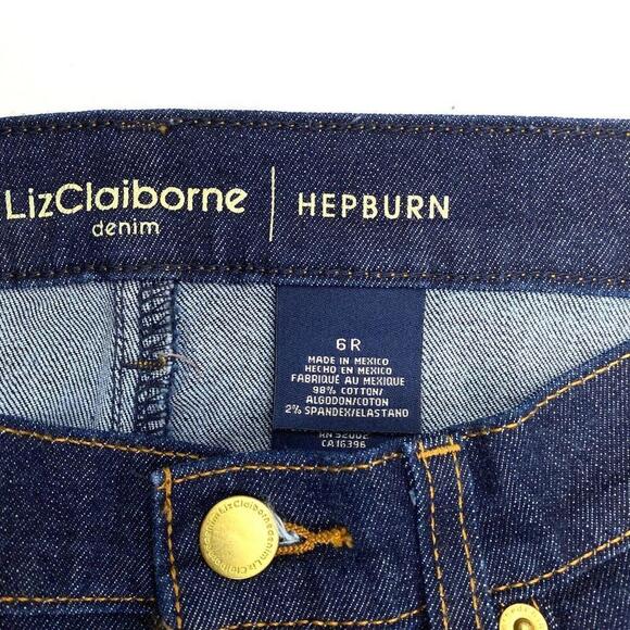 Liz Claiborne Hepburn Bootcut Women's size 6 Dark Wash Blue Denim Jeans - Picture 4 of 4